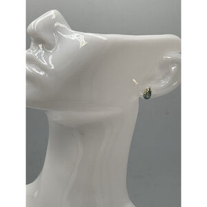 14K Yellow Gold Pear Teardrop Blue Topaz Petite Stud Earrings Post Marked ZZ 585